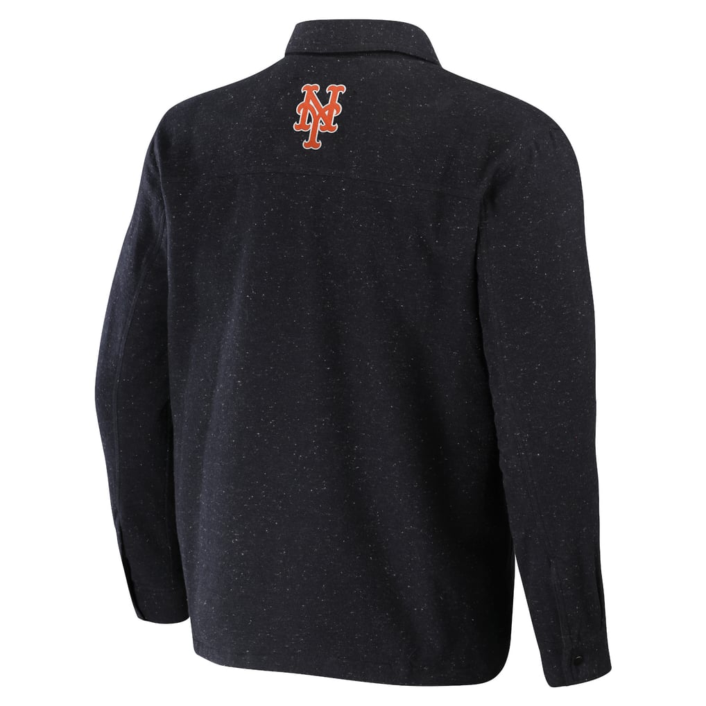 New York Mets Darius Rucker Collection by Fanatics Ringstop Full-Snap Shacket - Black